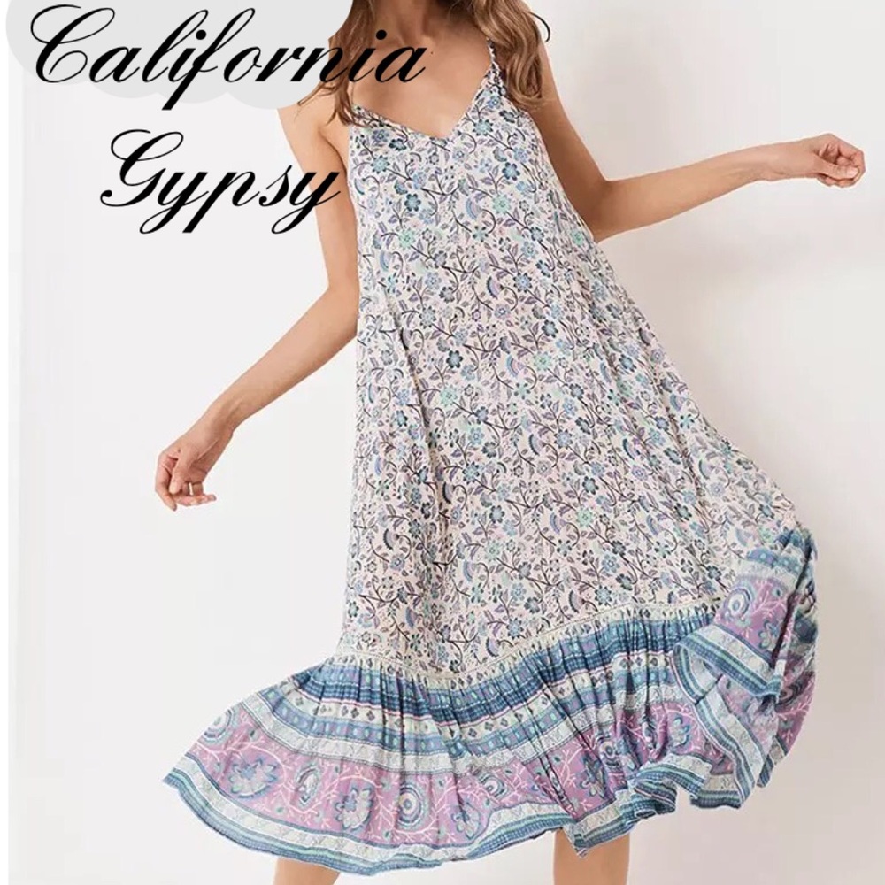 RESTOCKING🎉Western Chic Boho Floral Sun Dress - Picture 7 of 12
